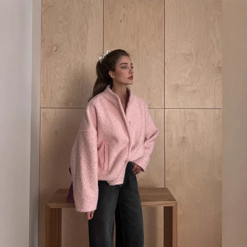 

Women's Autumn/Winter Top Coat Lapel Sweet Warm Simple Comfortable Loose Casual Design Fashion Advanced Niche Versatile Skinny