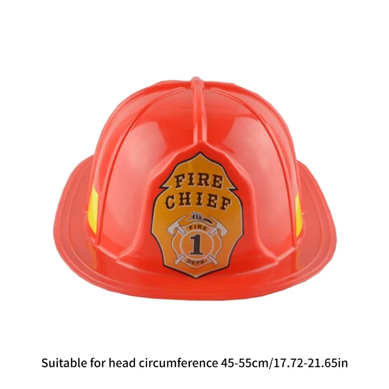 Adults Kids Plastic Red Firefighter Hat Children Fireman Helmet Cosplay Costume Accessories Party Headgear