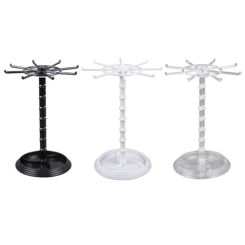 Rotating Jewelry Organizer Plastic Jewelry Display Stand Rack Clear Jewelry Dish Holder For Earrings Necklace Bracelet Pendant