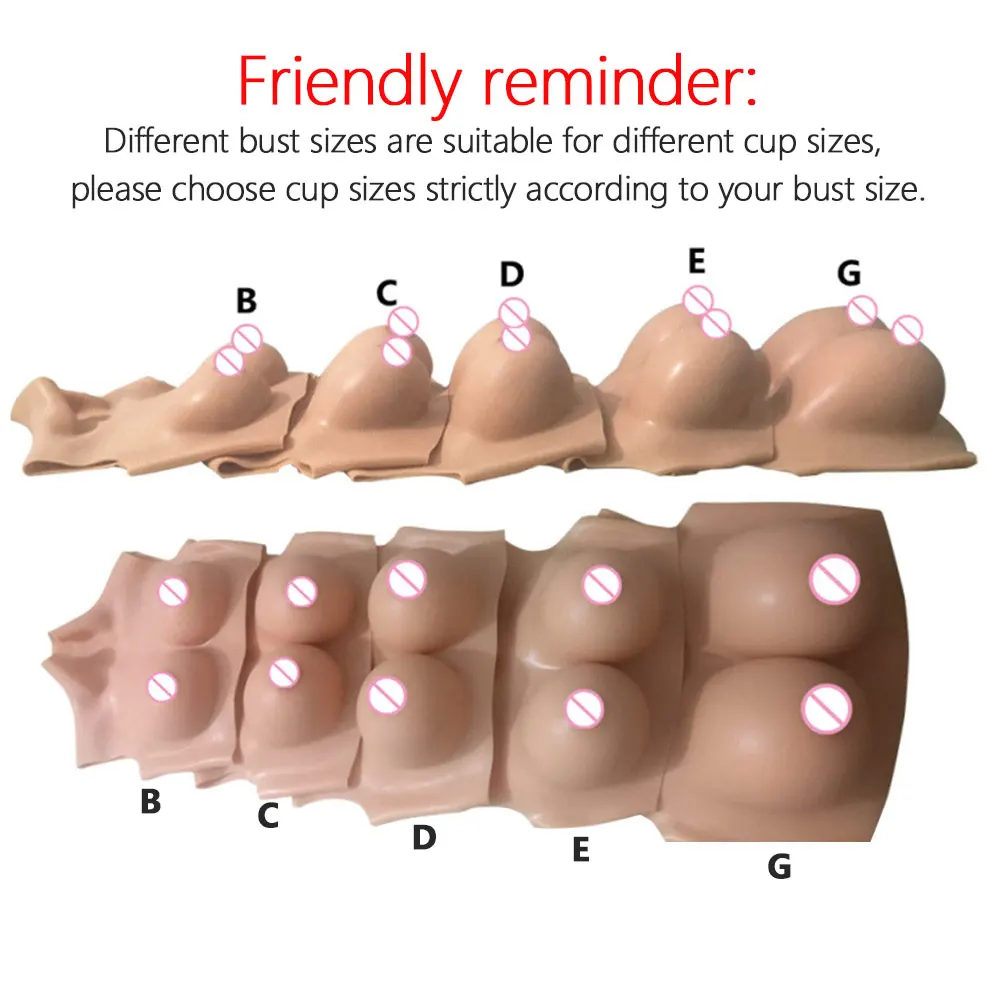 Silicone Breast Forms Bodysuit  Artificial Fake Boobs Enhance Plate  For Dragqueen Transgender Shemale Crossdressing Travesti