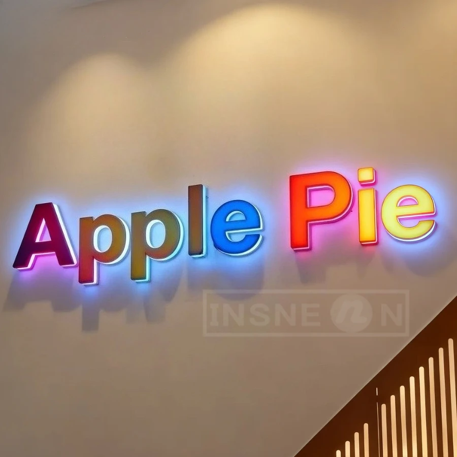 Led شعار العلامة التجارية الفاخرة تسجيل الأعمال مخصص RGB المعادن تسجيل الجدار في الهواء الطلق ضوء المعادن المرآب دي مطعم النيون مضيئة رسائل