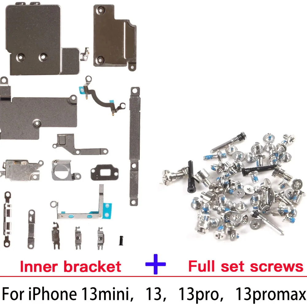 

Полный набор внутреннего металлического кронштейна с винтами для iPhone 13, Mini, Pro, Max внутри, маленькие железные детали