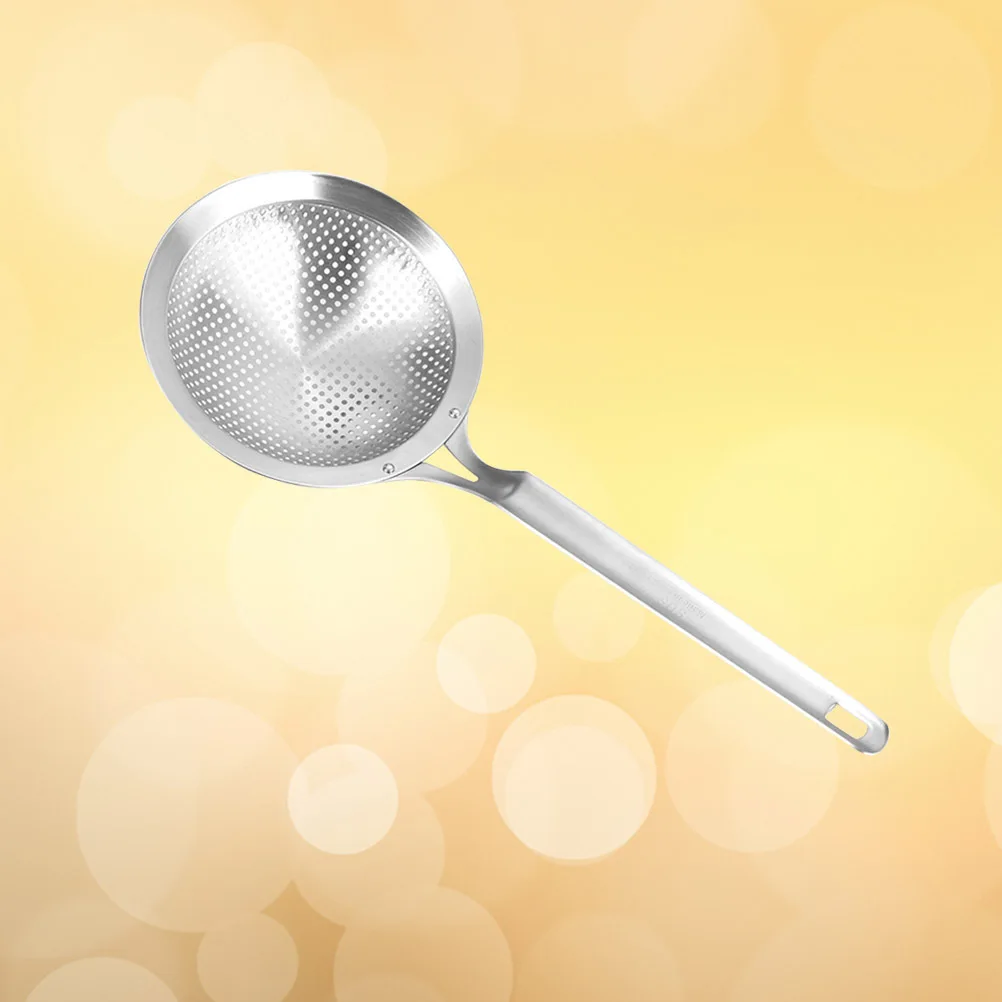 

1Pcs Stainless Steel Strainer Thick Mesh 304 Food Sieve Kitchen Tool Long Handle Safe for Hot Soup Oil Residue