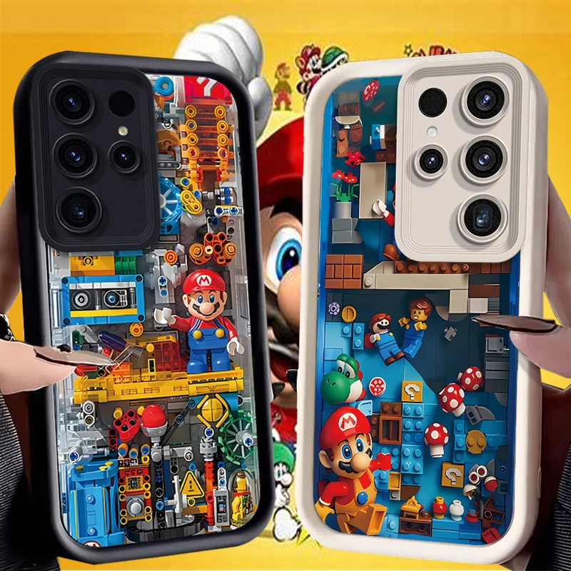 Funda Super m-mario Bros para Samsung Galaxy S24, S23, S22, S21 Ultra Plus, S20 FE, A55, A54, A53, A52, A52S, A51, A50, A50S, A35, A34