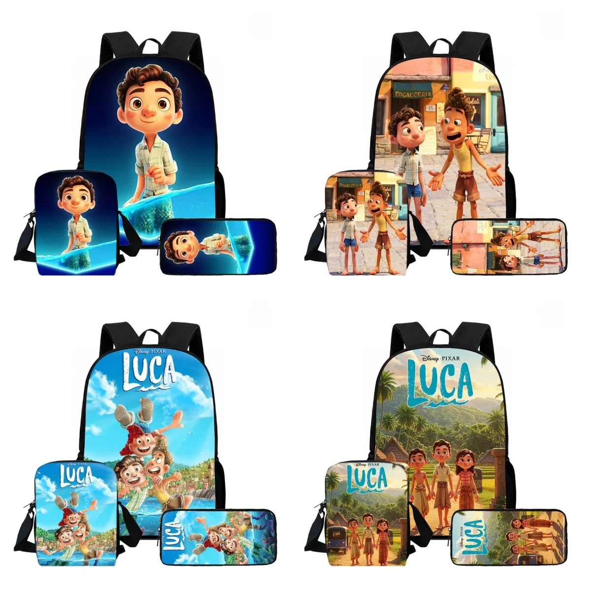 حقيبة ظهر مدرسية للأطفال من ديزني كارتون بيكسار لوكا مع حقائب كتف وحقائب أقلام رصاص لرياض الأطفال وحقائب أطفال خفيفة الوزن