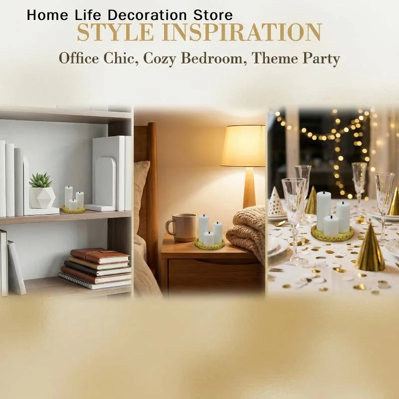 【TG】4Pcs Mini White Candle Tray Set Desktop Decoration Scene Lifelike Candles Miniature Accessories
