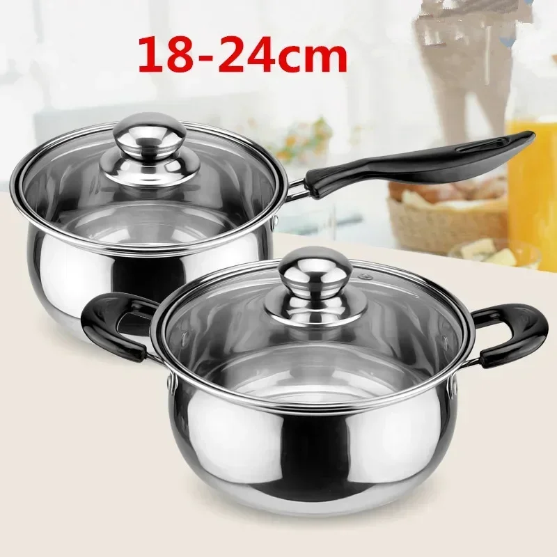 Stainless Steel pot Double Bottom Soup Pot Nonmagnetic Cooking Multi purpose Cookware Non stick Pan induction cooker used pot