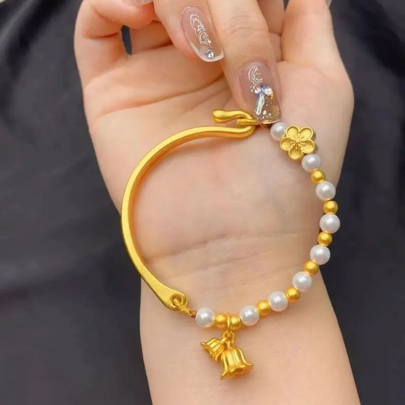 

Древний Fa Shajin женский браслет с цветком персика Shajin Twogeneration Huanling полубраслет колокольчики орхидеи для подарков подруге