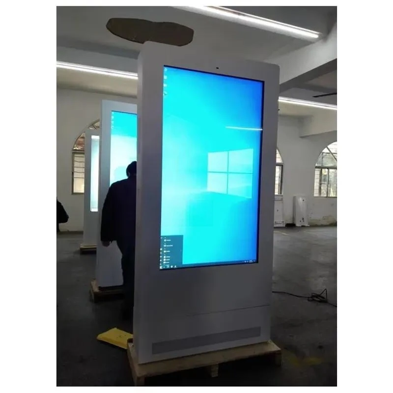65/75 Inch Waterproof Sun Readable IP65 4K LED Backlit LCD Cold-roll Steel Floor Stand Outdoor Advertising Display