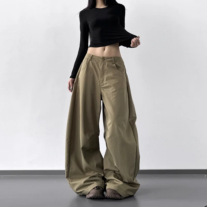Unisex Wide Leg Pants 2025 Autumn New Women's High Waisted Pants Slim Fitting Loose Versatile Unique Curved Wide Leg Trousers