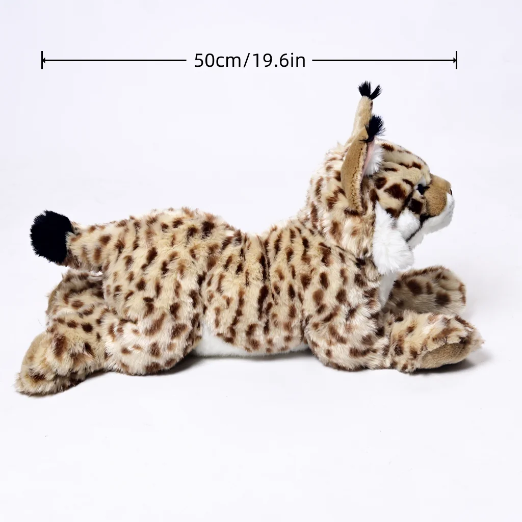 Large Simulated Bobcat Lynx Plush Toy Super Soft Lying Wildlife Doll Home Decor Pillow Children and Adult Gift