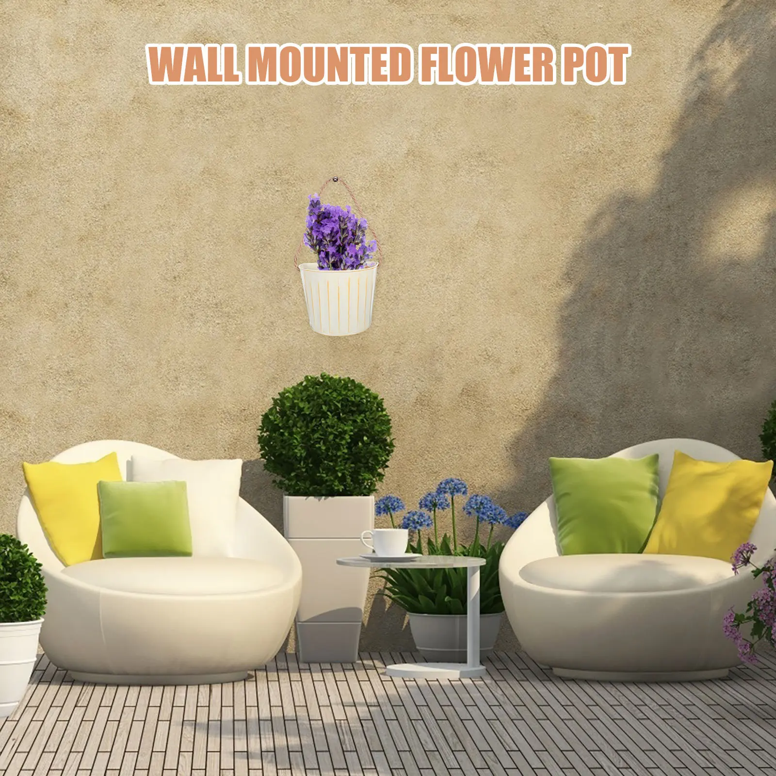 

Hanging Planter Wall Flower Pot Medium Capacity For Garden Balcony Indoor Outdoor Metal Hanging Flower Pots Wall Mounted Planter