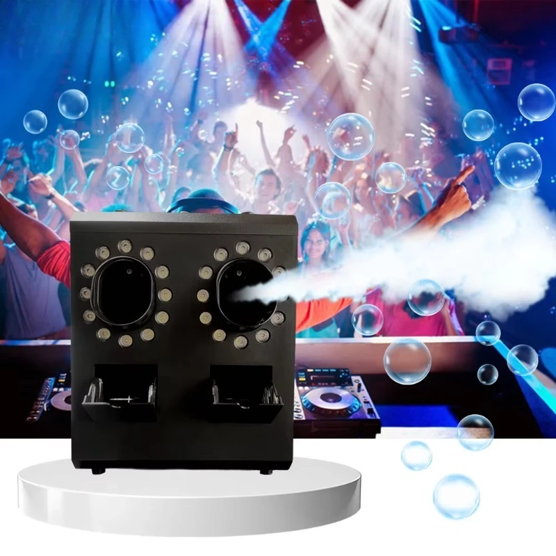 Professional Automatic Black Smoke Bubble 2000w Fog Bubble Machine Wedding Party Stage DJ Club Dual-Head Smoke Bubble Machine