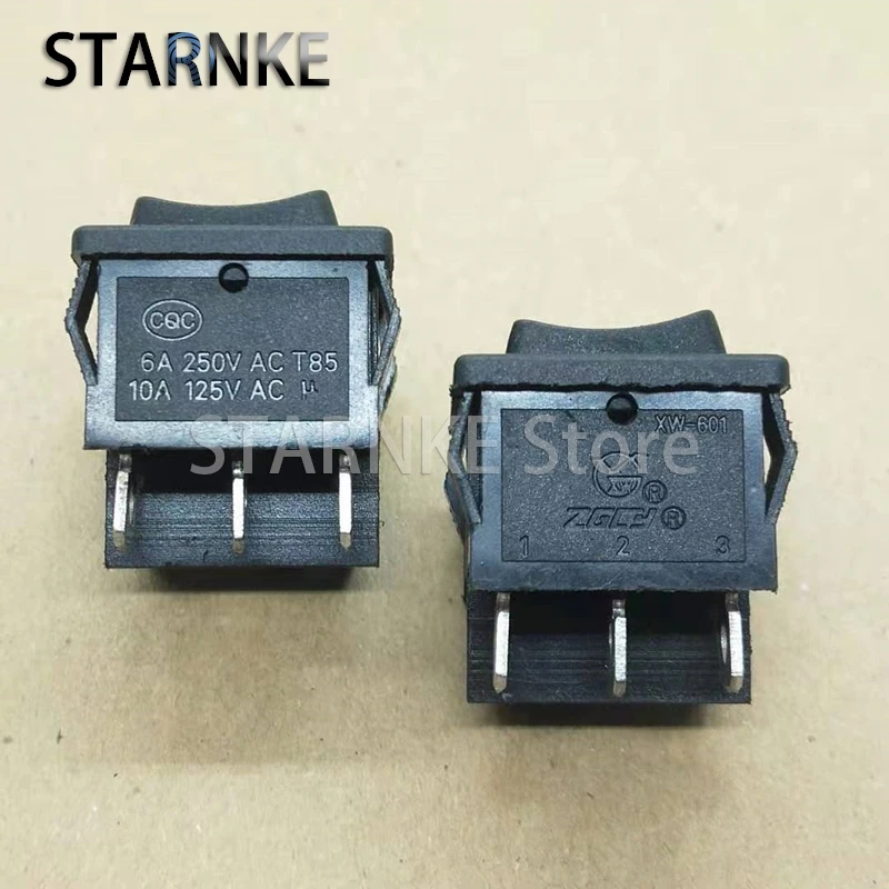 5PCS XW601 6Pins 3 Position Rocker Switch 24*21mm Bote Shaped Rocker Power Switch 6A 250VAC