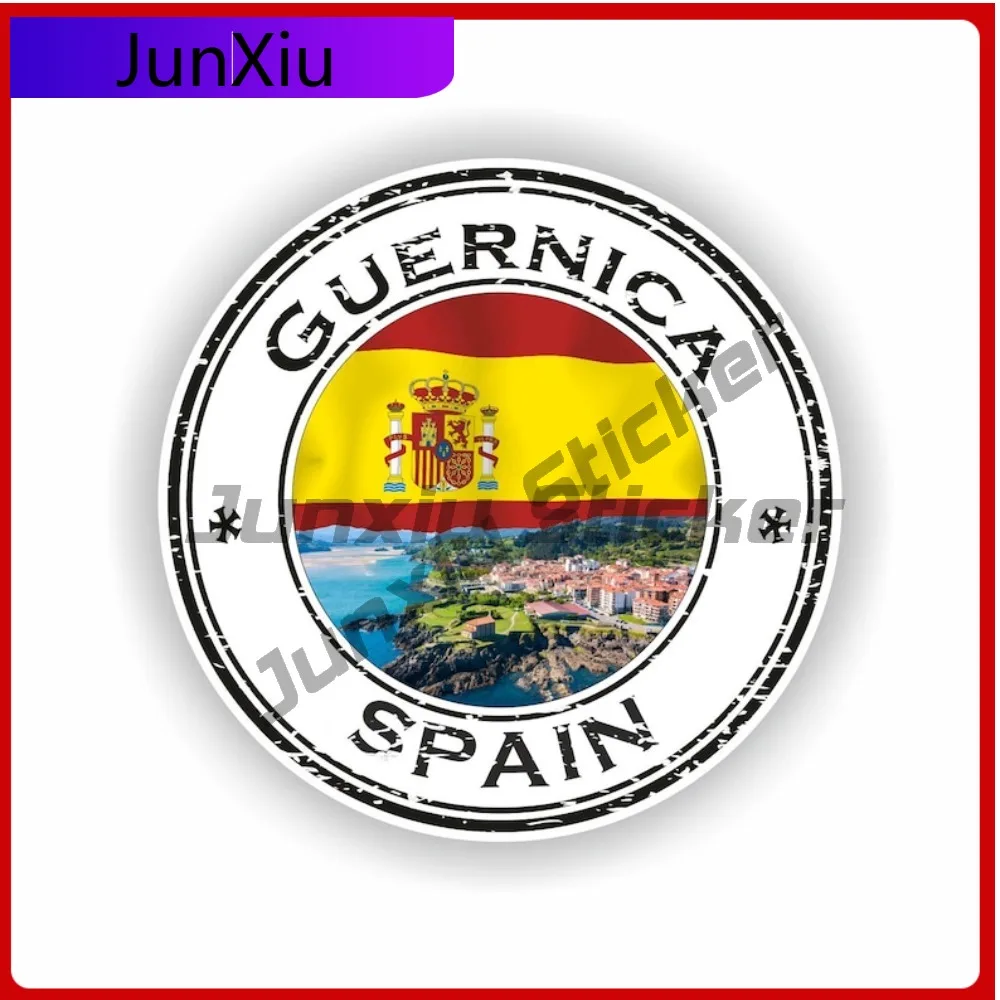 

Guernica Spain Seal Cute Helmet Weatherproof Accessory Pattern Sticker Round Waterproof Unique Truck Truck Sticker Bumper