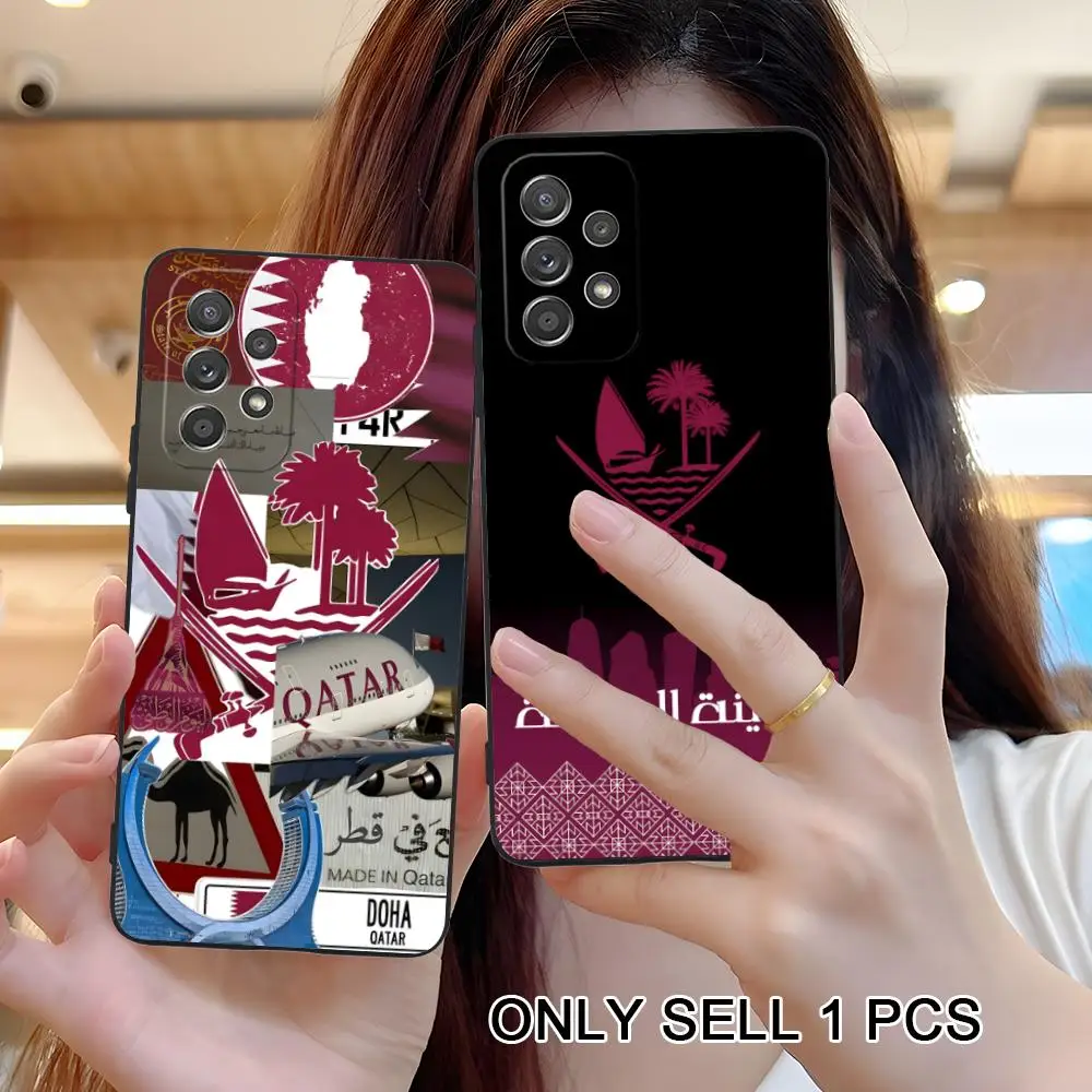 Qatar Flag Matte TPU Mobile Phone Case for Samsung Galaxy A56 55 54 53 52 51 36 35 34 23 16 15 5G Colorful Cover