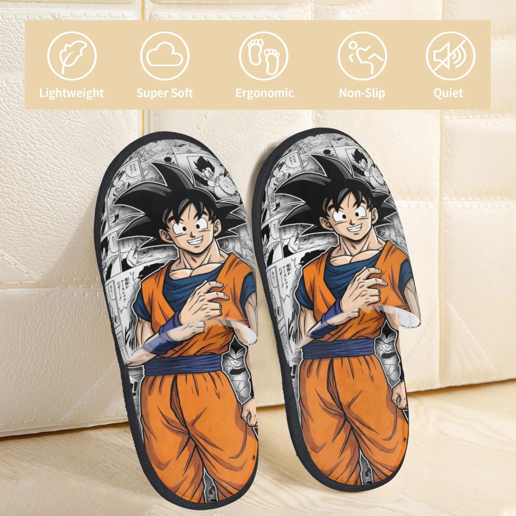 Pantuflas Personalizadas de DBZ Dragons Goku Ball con Espuma Viscoelástica para Mujer, Zapatillas de Anime para Spa y Casa