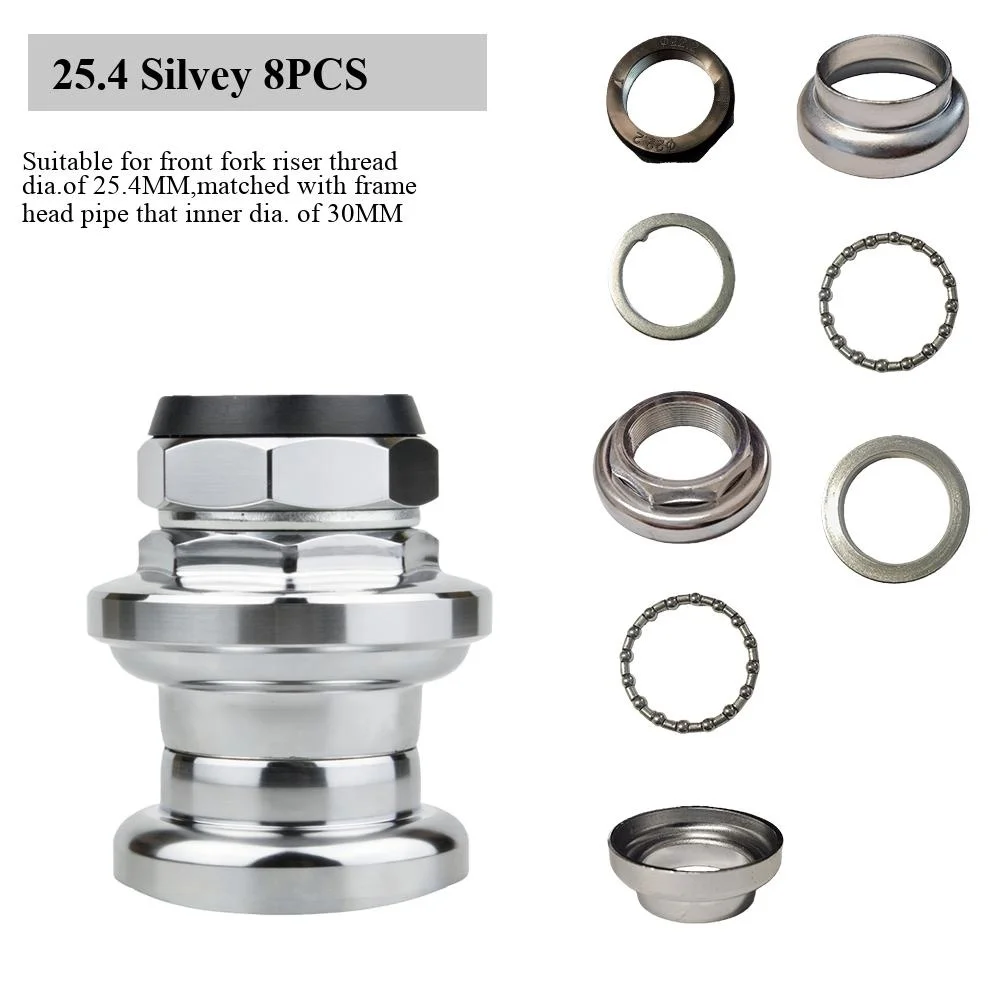 25.4mm/28.6mm Threaded Bike Headsets for 30mm/34mm Head Tube,Lightweight Bicycle Headset