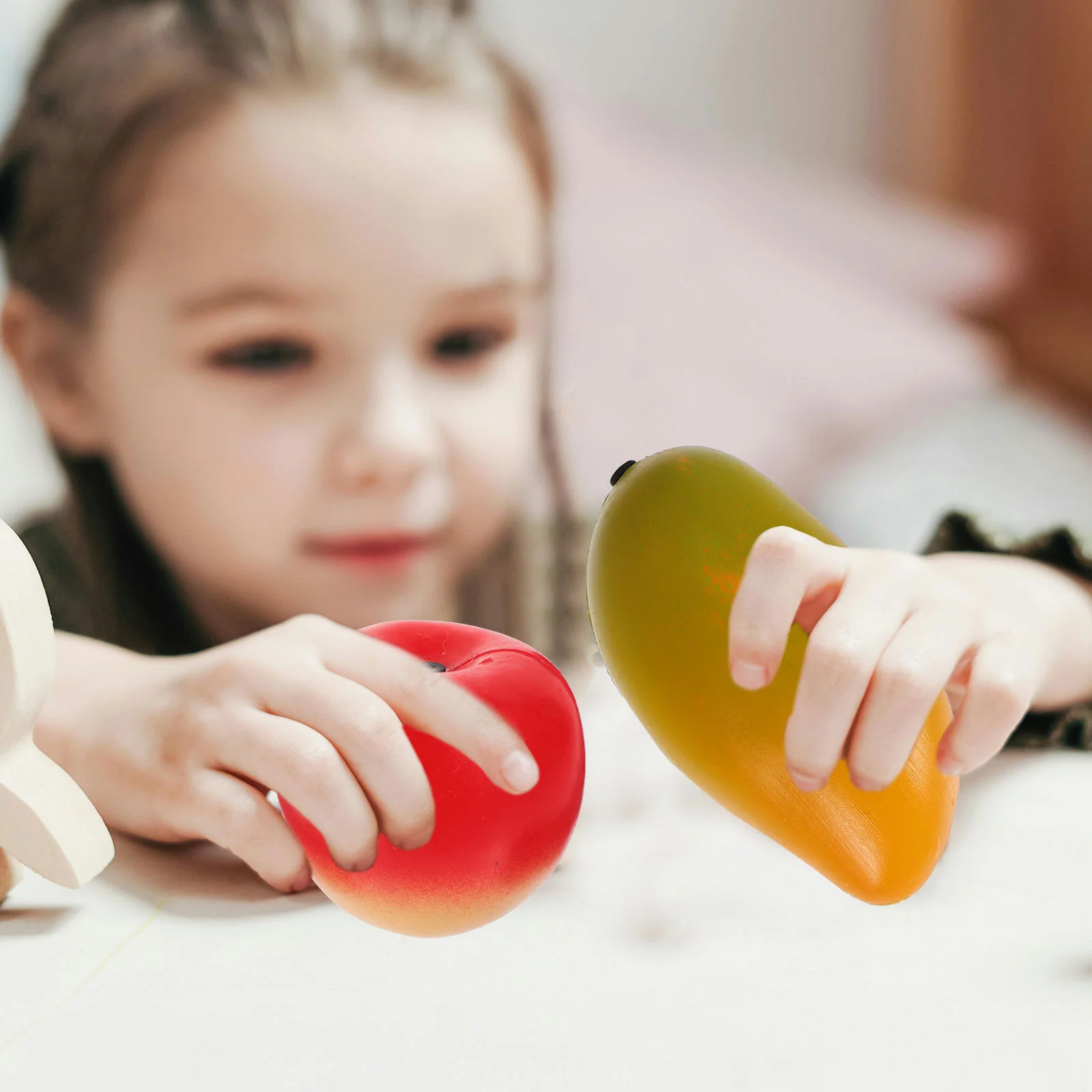 Caixa de areia de frutas simulada maraca instrumento brinquedo frutas maracas shaker musical para criança bebê percussão