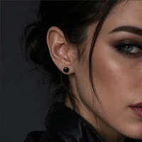 Boucles d'oreilles clous en acier titane avec zircone cubique 6 mm, strass, pour cartilage, piercing hélix, bijoux à visser, pour hommes et femmes, cadeau 5