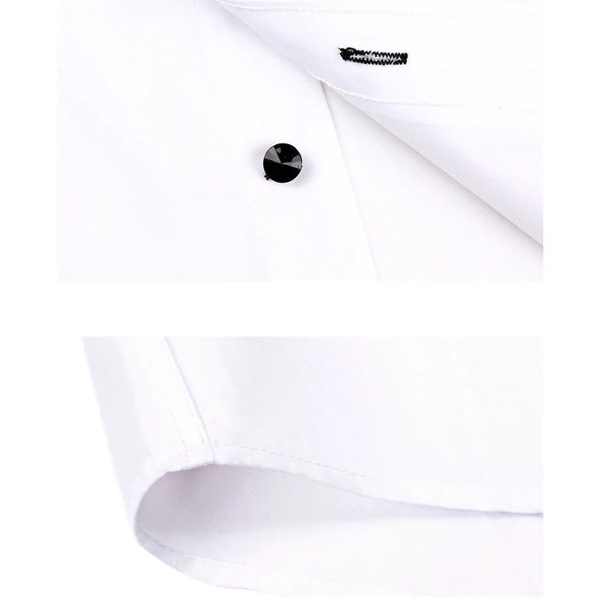 Dress Shirt Men Button-down Collared Formal Business Long Sleeve Casual Shirt Korean Fashion Slim Fit Male Designer Shirts White