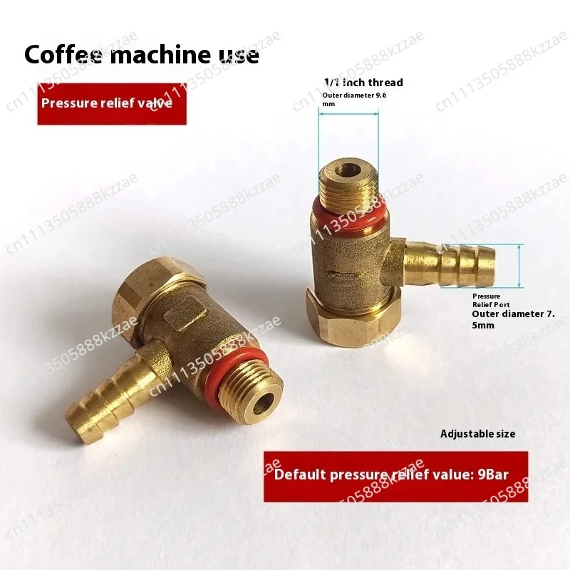 For  Coffee Machine OPV Adjustable Boiler Small Safety Valve Steam Generator G1/8' 9Bar Safety Valve Coffee Machine Parts