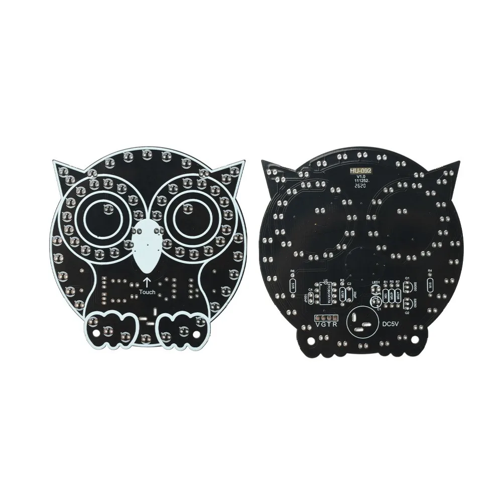 DIY Soldering Circuit Board Kit LED Owl Touch Night Light Figurine DC5V USB 4 Lighting Modes Dimmable Touch Control Decor Lamp
