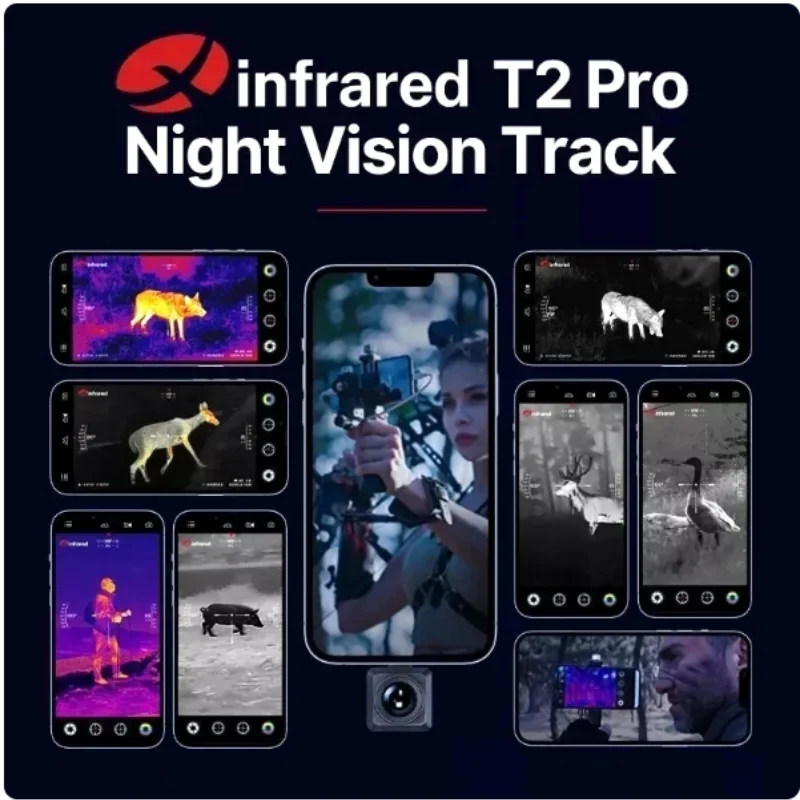 T2 PRO Xinfrared InfiRay monokularowy obraz kamera termowizyjna noktowizyjny telefon typu C z androidem uchwyt myśliwski wskaźnik laserowy