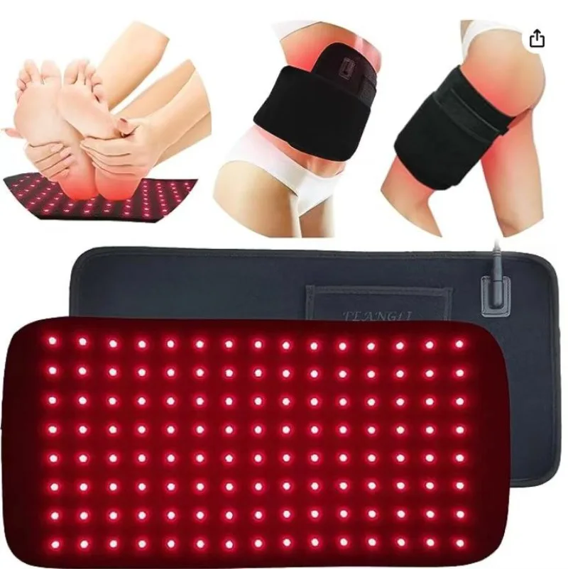 

НОВЫЙ 72 светодиода Красный световой пояс 660 нм и 850 нм Инфракрасный светотерапевтический коврик для глубокой терапии усталости тела для спины, коленей, рук, ног