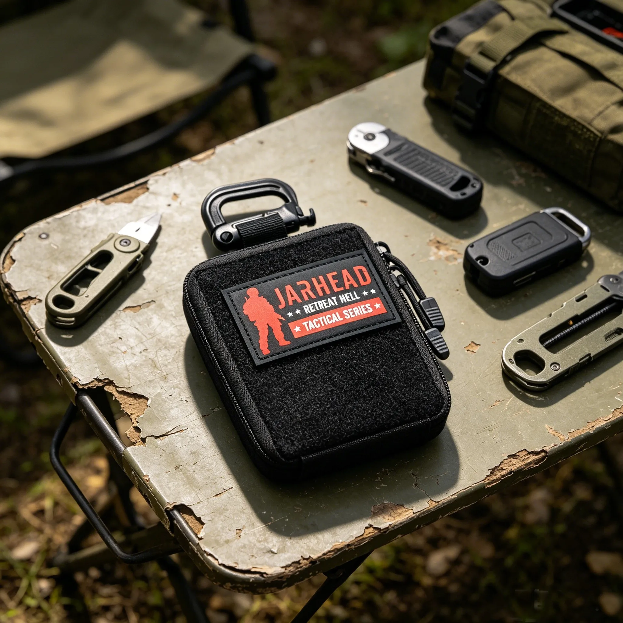 Mini EDC Molle Patch Pouch Tactical First Aid Bag Utility Waist Belt Pouch with Hook for Hunting Camping Outdoor Sport