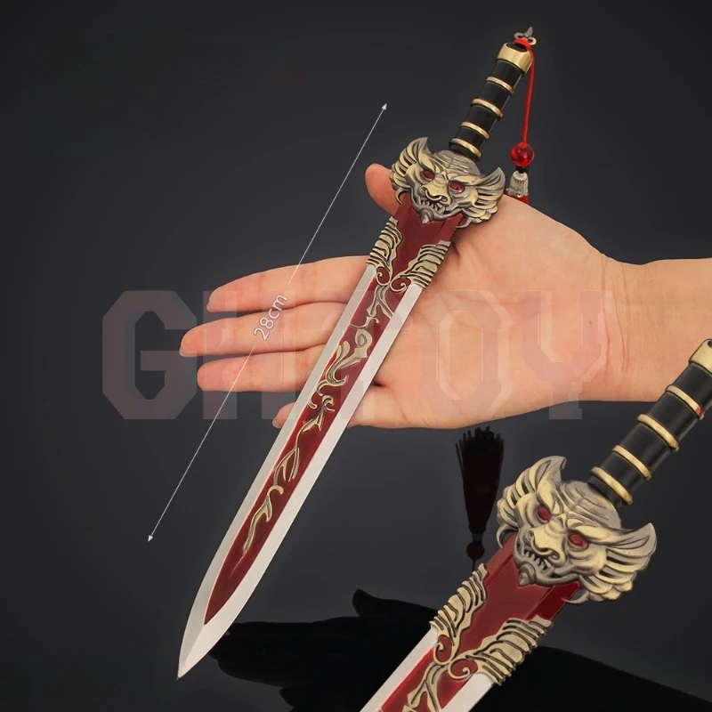 28 センチメートル/11.02 インチ神の創造 12 神聖な剣周辺男性と女性の剣武器モデル古代合金コレクション小道具ギフト