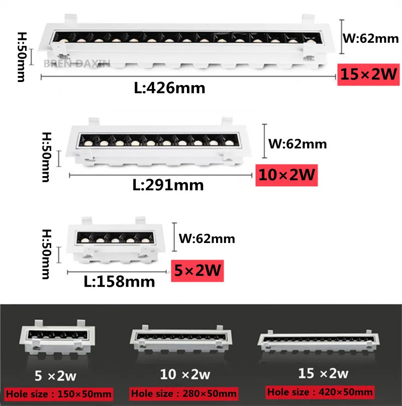 Możliwość przyciemniania oświetlenia LED typu downlight Światło punktowe COB Światło liniowe 10W 20W 30W Światło kratki Lampa sufitowa LED wbudowane