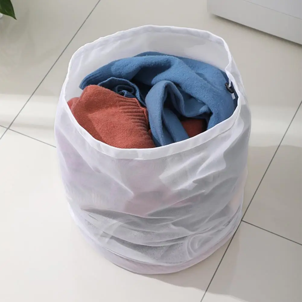 Laundry Bag Mesh Machine Laundry Bag With Drawstring Anti-Deform Tough Washing Net Bag Underwear Storage Pouch Household Supply