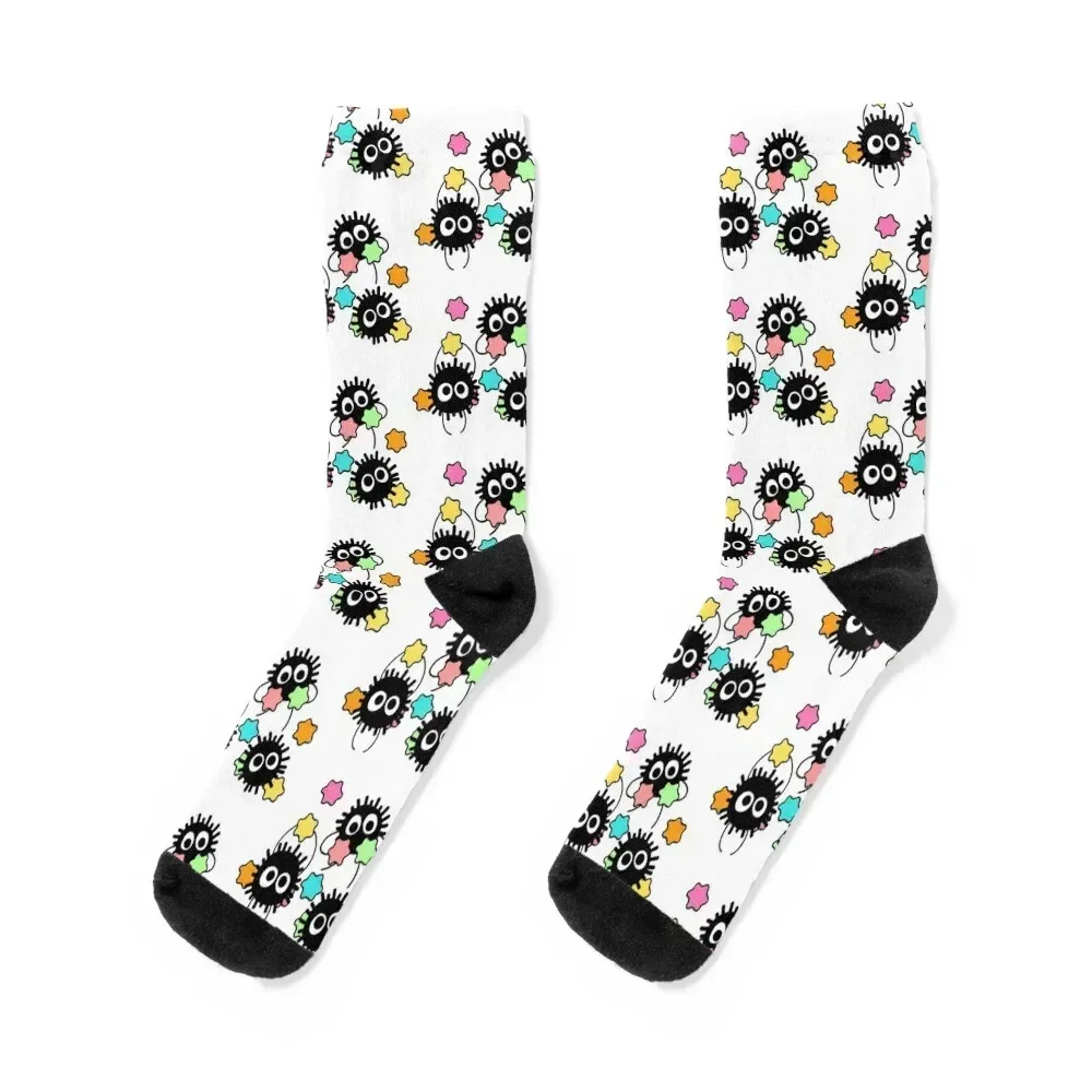 

Happy Soot Sprites Socks halloween Stockings Soccer floral Men Socks Luxury Brand Women's