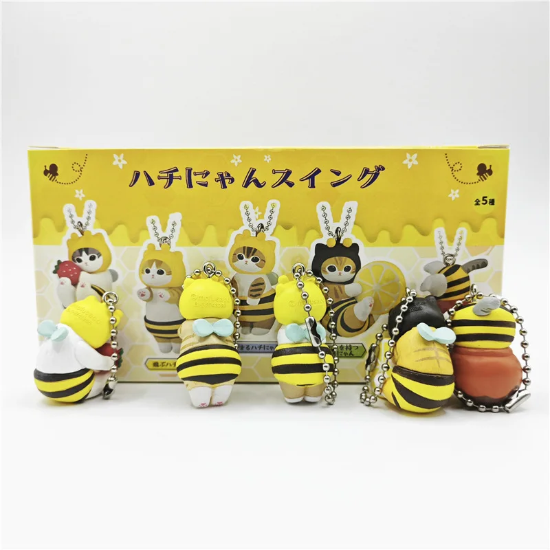 Mofusand سحب النحل لطيف القط شخصية كرتونية الديكور دمية لطيفة اليدوية نموذج لعبة الزخرفية صبي فتاة هدية عيد ميلاد