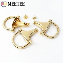 Meetee 2/4pcs Bag Side Clip Ring Buckle Metal Hanging Pendant Clasp Screw Handle Chain Hook Buckles DIY Hardware Accessories