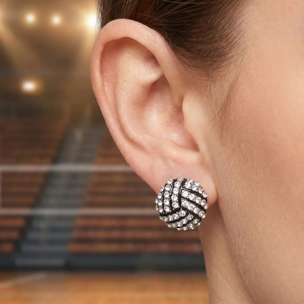 Rhinestone Sporty Alloy Stud Earrings Football Basketball Baseball Softball Football Ear Studs Embellishments Sports-Inspired
