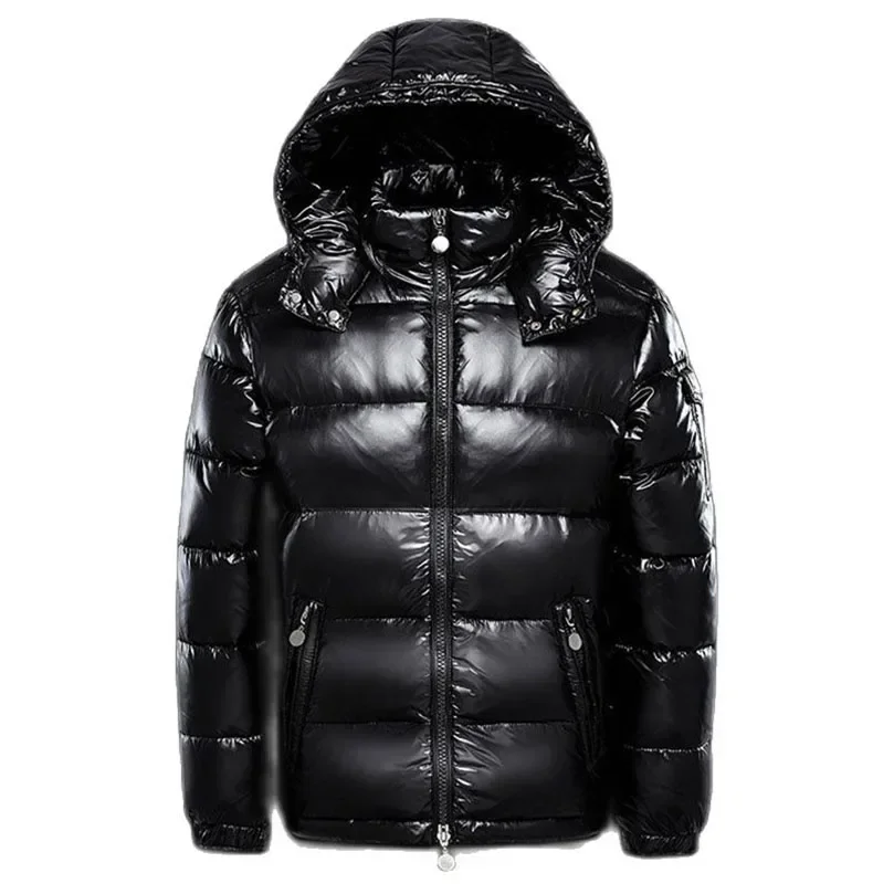 

Men Detachable Hat Casual Parka Hooded Coat Winter New Men Solid Parkas White Duck Down Jacket Male Stand Collar Warm Thick Coat
