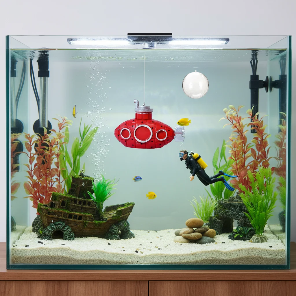 Floating Submarine Aquarium Decor 2