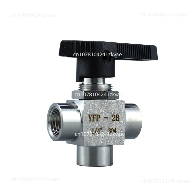 304 سلك داخلي من الفولاذ المقاوم للصدأ صمام كروي ثلاثي الاتجاه YFP-2B صمام أداة لوحة L نوع 3 نقاط