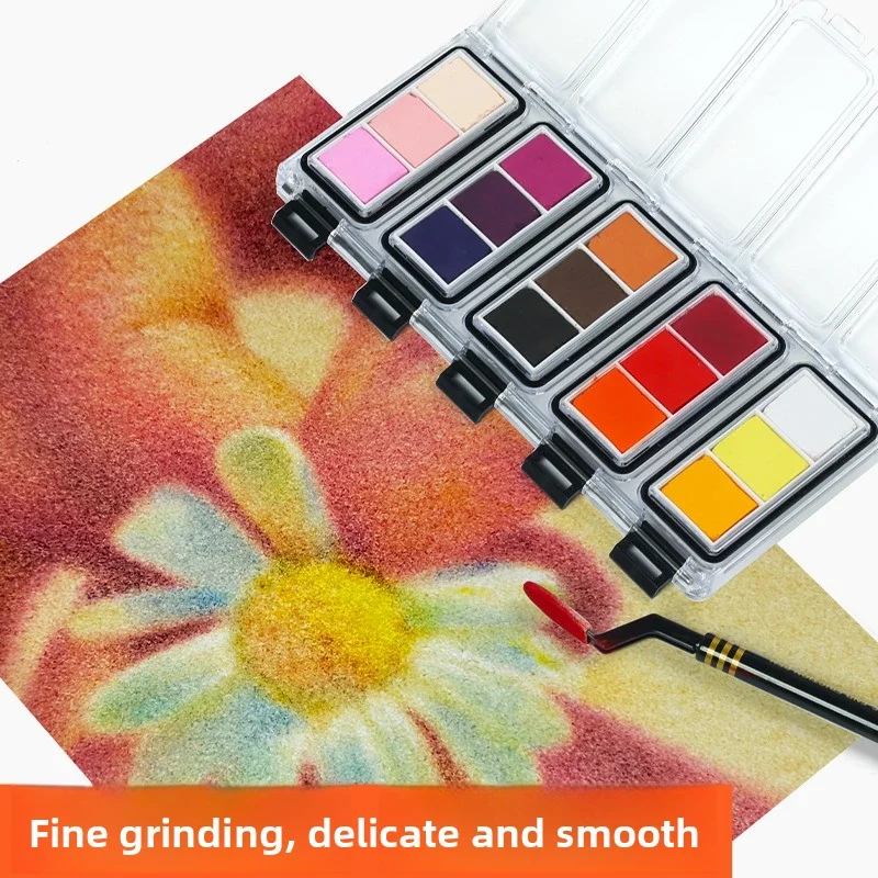 صينية مسحوق الألوان الجافة، مسحوق الألوان النابضة بالحياة، رسم مسحوق الألوان الجافة والرطبة ثنائي الغرض، رسم مسحوق الألوان، الماء