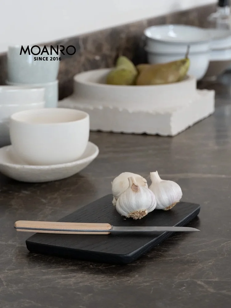 

Vintage Bla Wooden Bread Board round Dining Mat Home Use Middle-Aged Sle Tablecloth Nordic Sle Handmade Wood Material