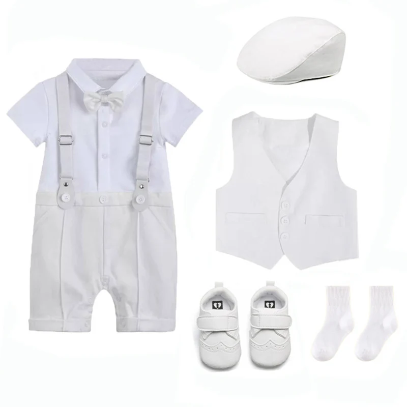 Newborn Baby Boys Clothes Set Summer Toddler Boys Gentleman\'s Birthday Christening Infant Kids Wedding Party Formal Dress Suits