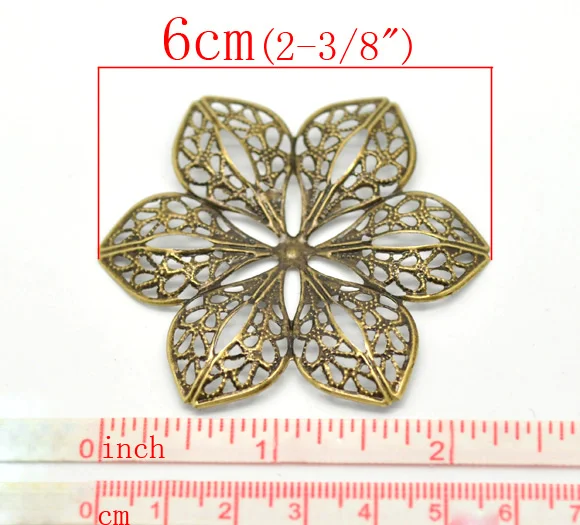 DoreenBeads 20/30/50 PCs Retro Connectors Antique Bronze Flower Wraps Connectors Handmade Findings for DIY Jewelry Making 7Style