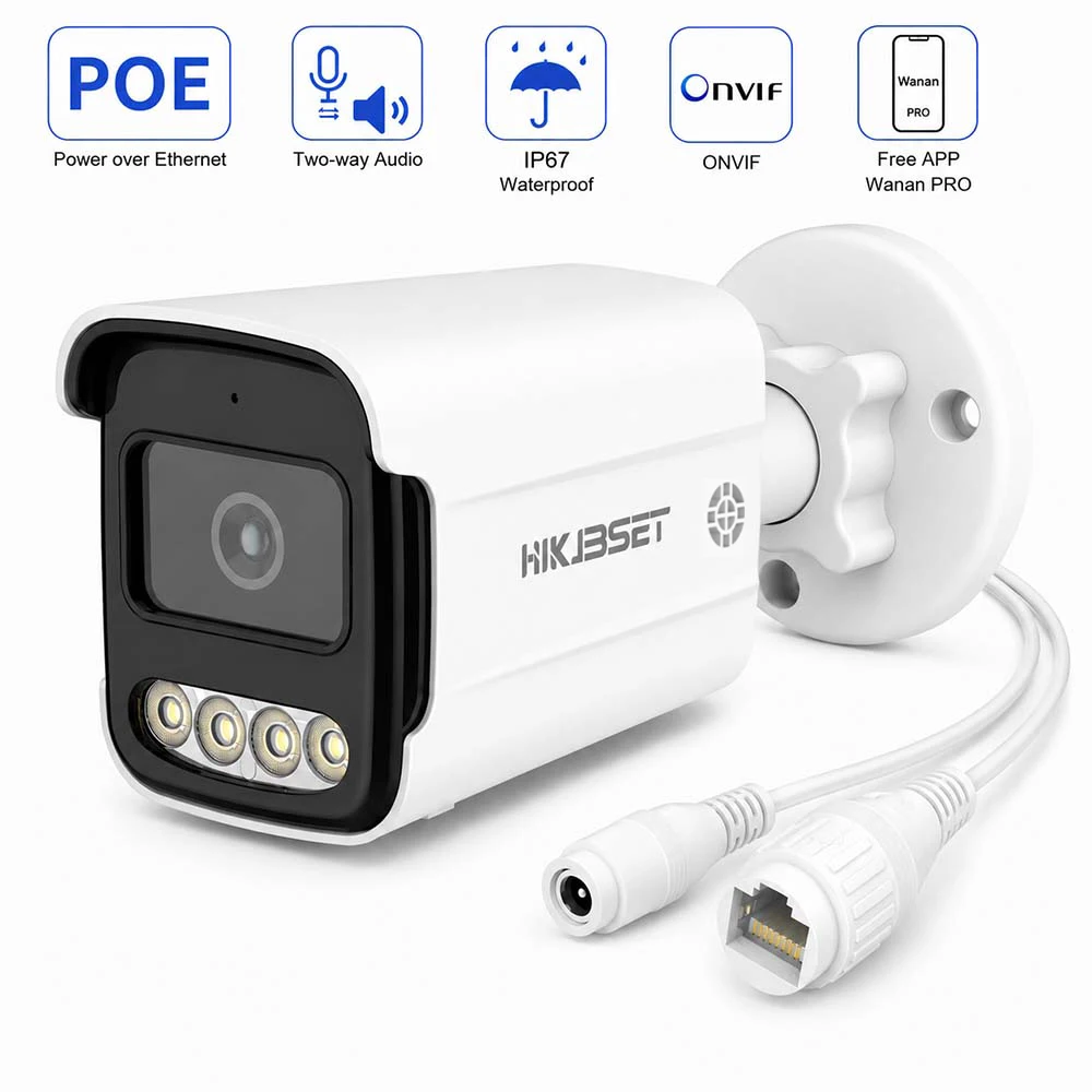 CCTV Security IP Camera PoE 4K 5MP 4MP Option 2-way Audio Humanoid Detection Indoor  Outdoor Waterproof NVR Surveillance Camera