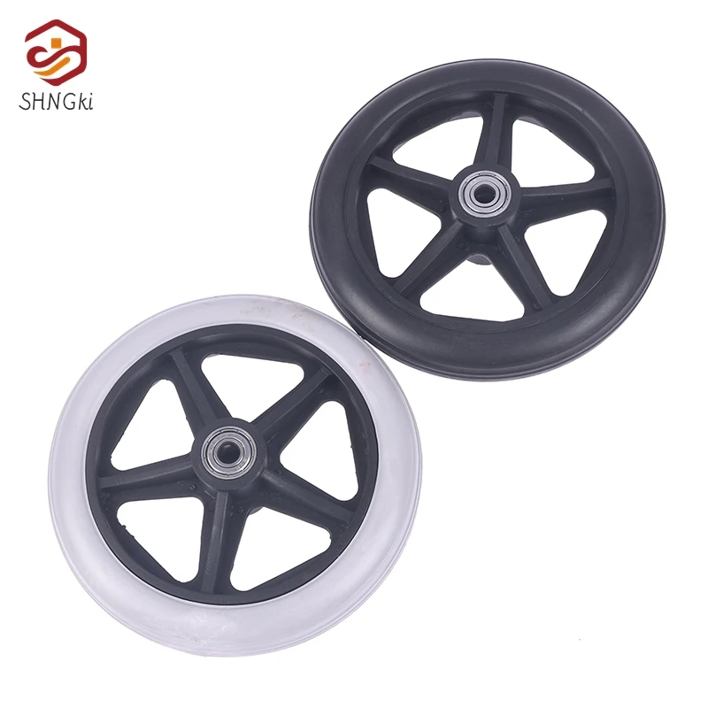 6 inch Wheel Smooth Flexible Heavy Duty Wheelchair Front Castor Solid Tire Wheel Wheelchair Replacement Parts