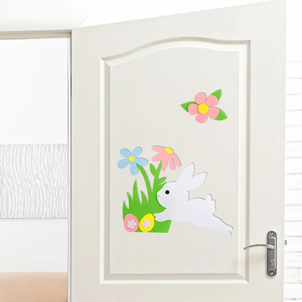 Party Accessories Easter Door Sticker Adorable Easter Bunny Door Sticker for Easy Diy Installation Removable Holiday for Front