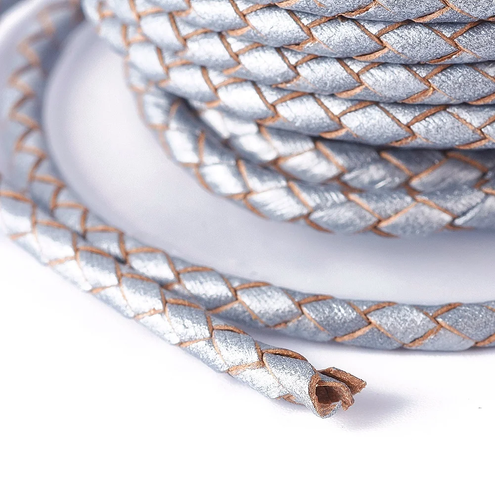 10yards/roll Braided Cowhide Cord Leather Jewelry Cord Jewelry DIY Making Material with Spool 3.3mm for Making DIY Jewelry