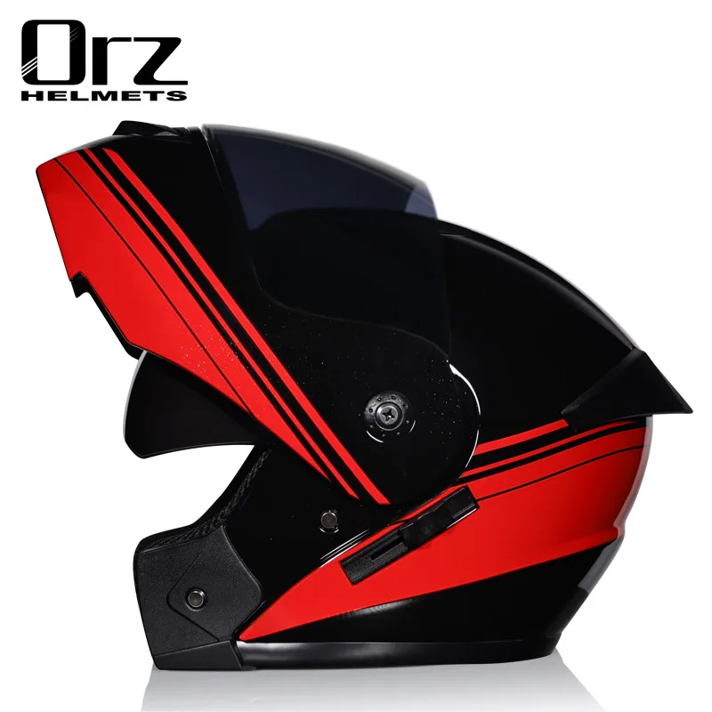 

Orz Dual Lenses Facelift Helmet Electric Vehicle Helmet Men and Women Full Helmets Half Locomotive for All Seasons