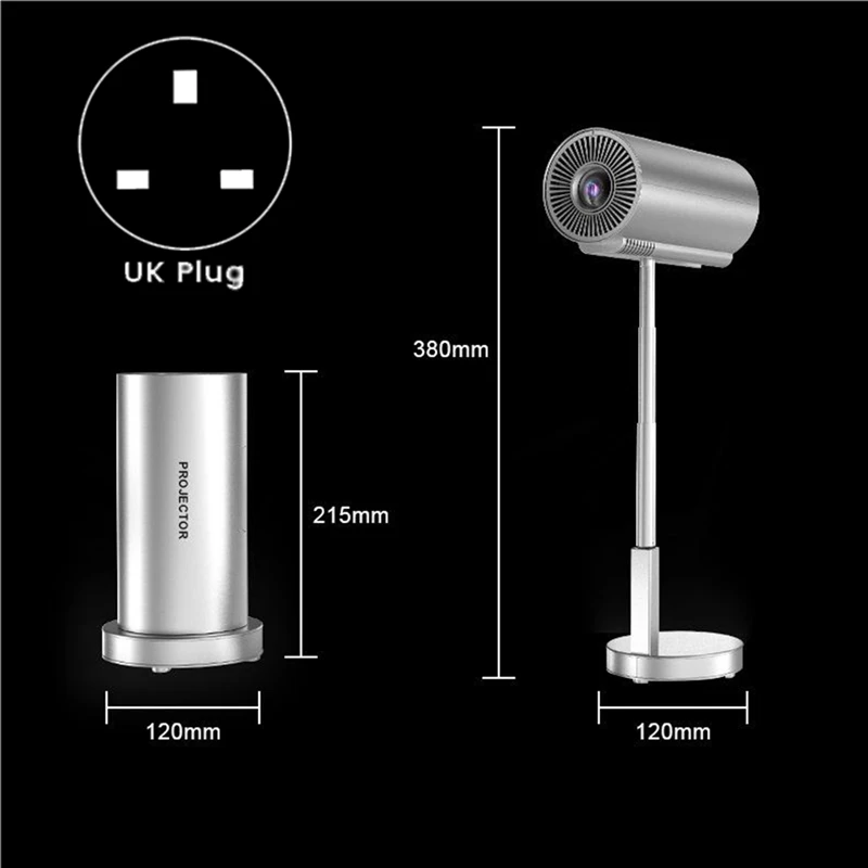 جهاز عرض صغير لضبط الارتفاع، دعم محمول مدعوم للمسرح المنزلي، USB، PC، صندوق التلفزيون، قابس الاتحاد الأفريقي